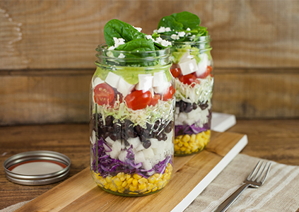 Mason Jar Layered Taco Salad