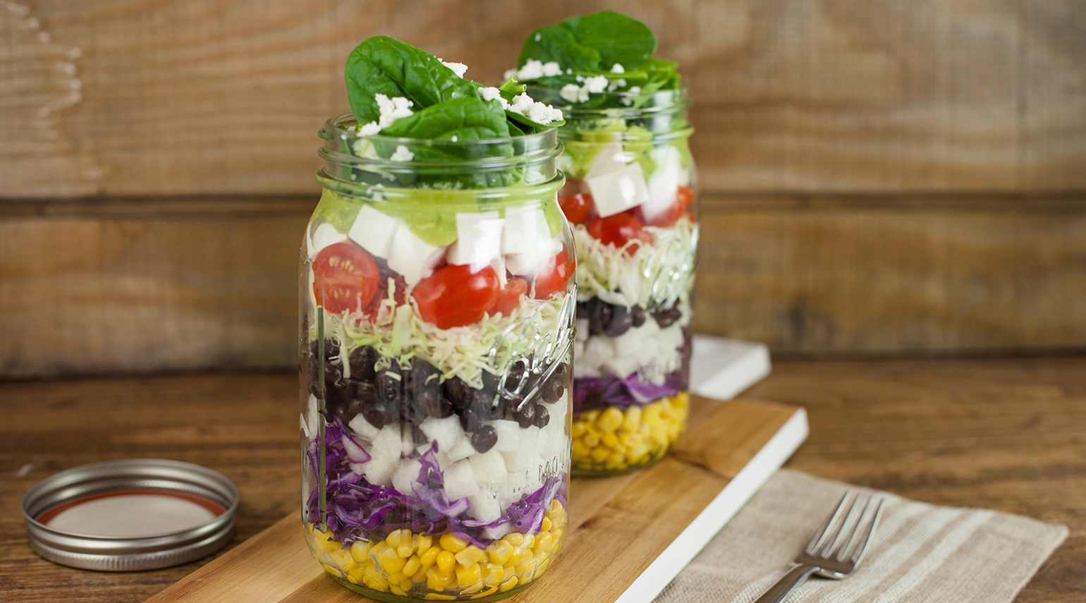 Mason Jar Layered Taco Salad 