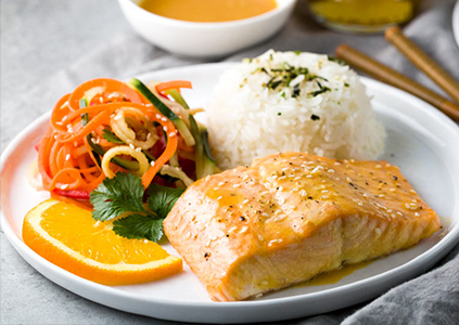 Pan Roasted Citrus Soy Glazed Salmon