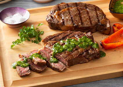 Gaucho Ribeye Steaks with Filipino-Style Chimichurri