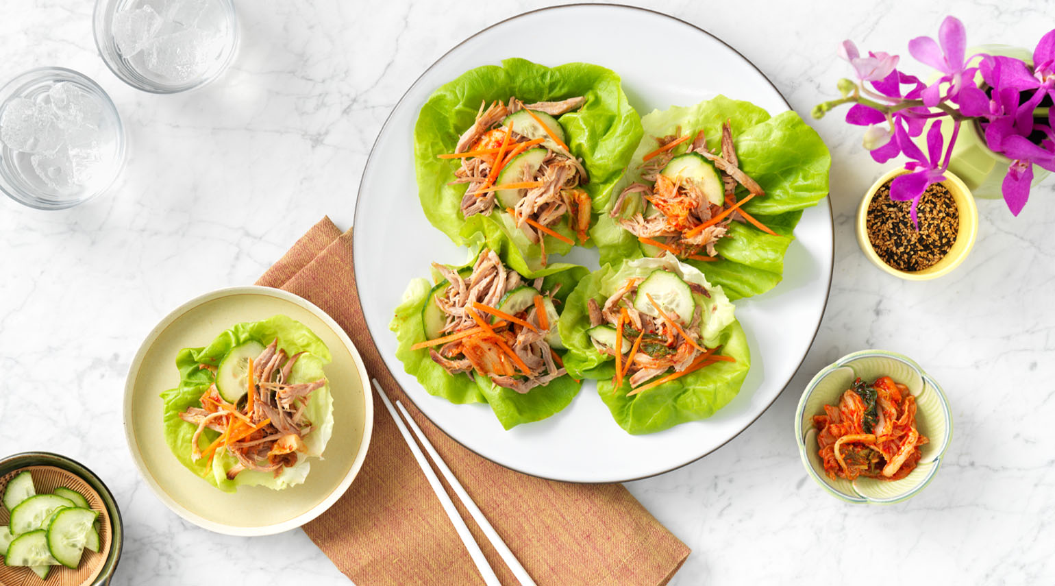 Korean Pulled Pork Lettuce Cups