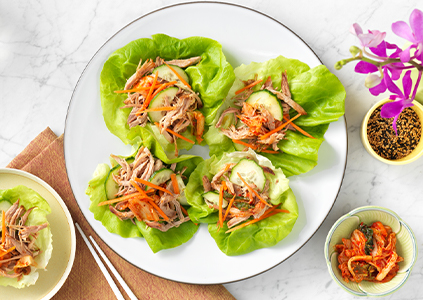 Korean Pulled Pork Lettuce Cups