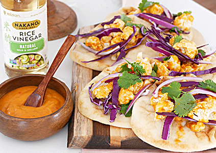 Curried Cauliflower Naan Wrap